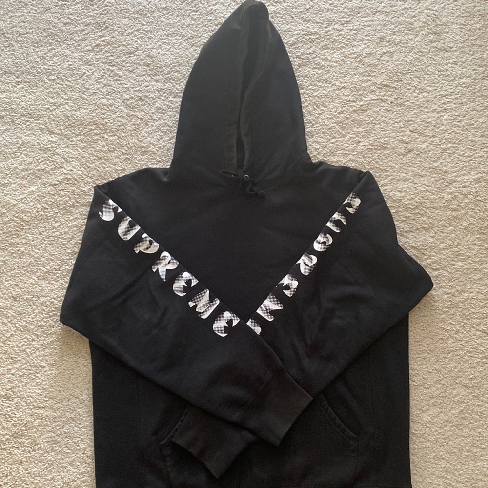 Black SUPREME hoodie, unisex, sz Med